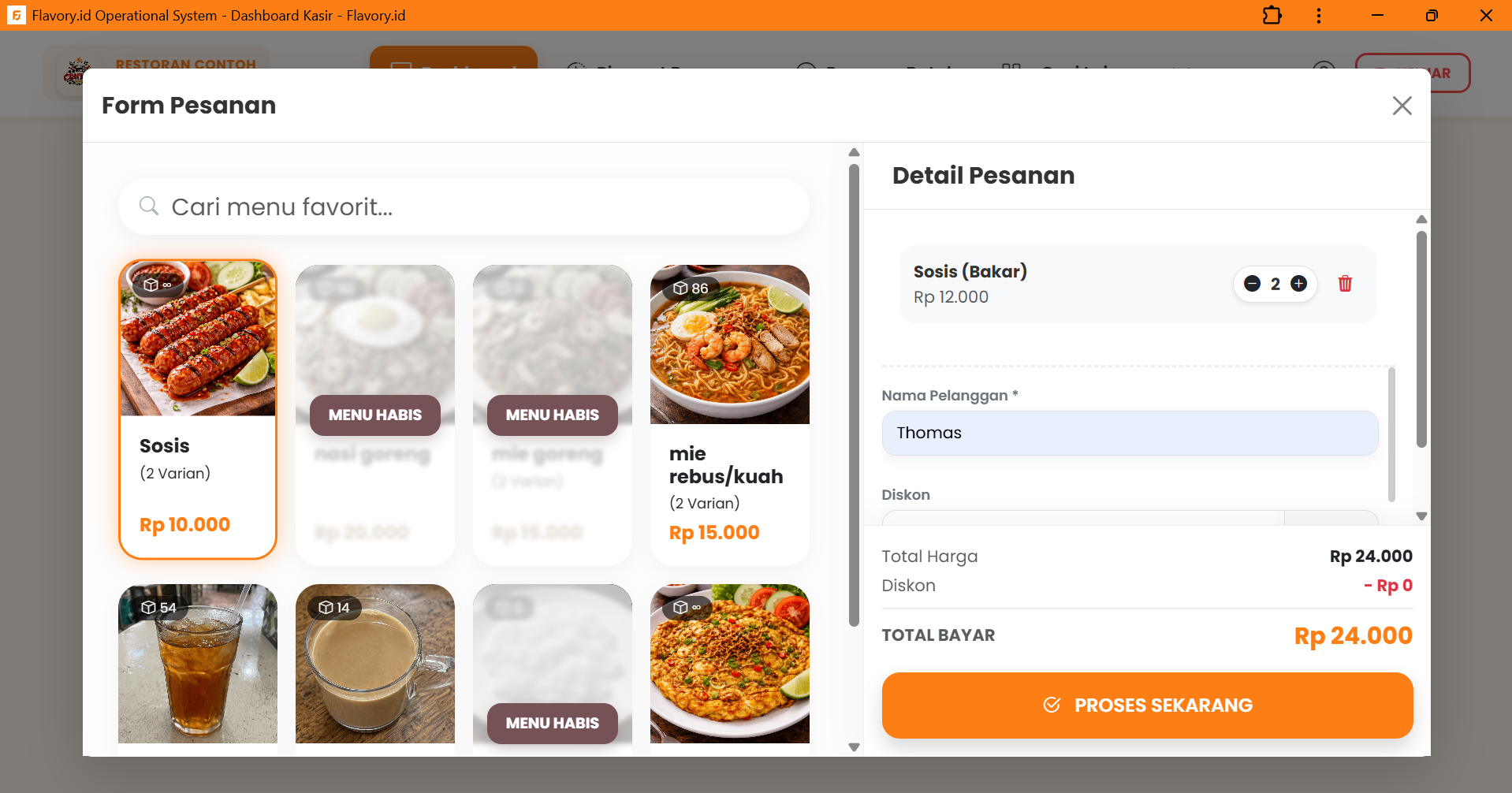 Aplikasi Kasir Kuliner POS Flavory.id